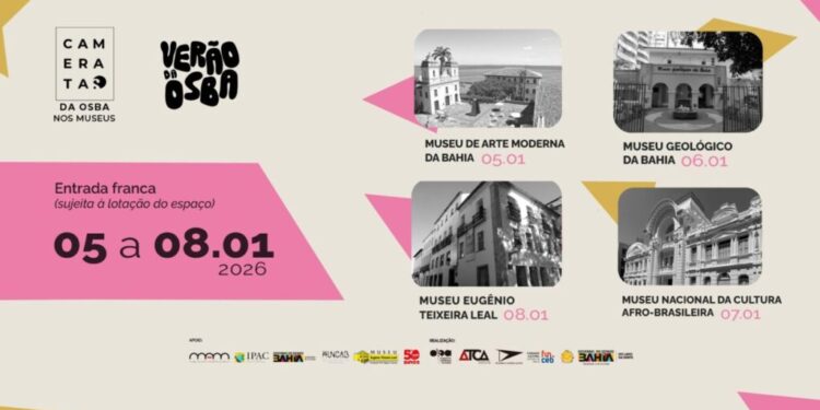 Rolê Cultural: Verão da OSBA terá apresentações gratuitas na Biblioteca Central e em museus de Salvador